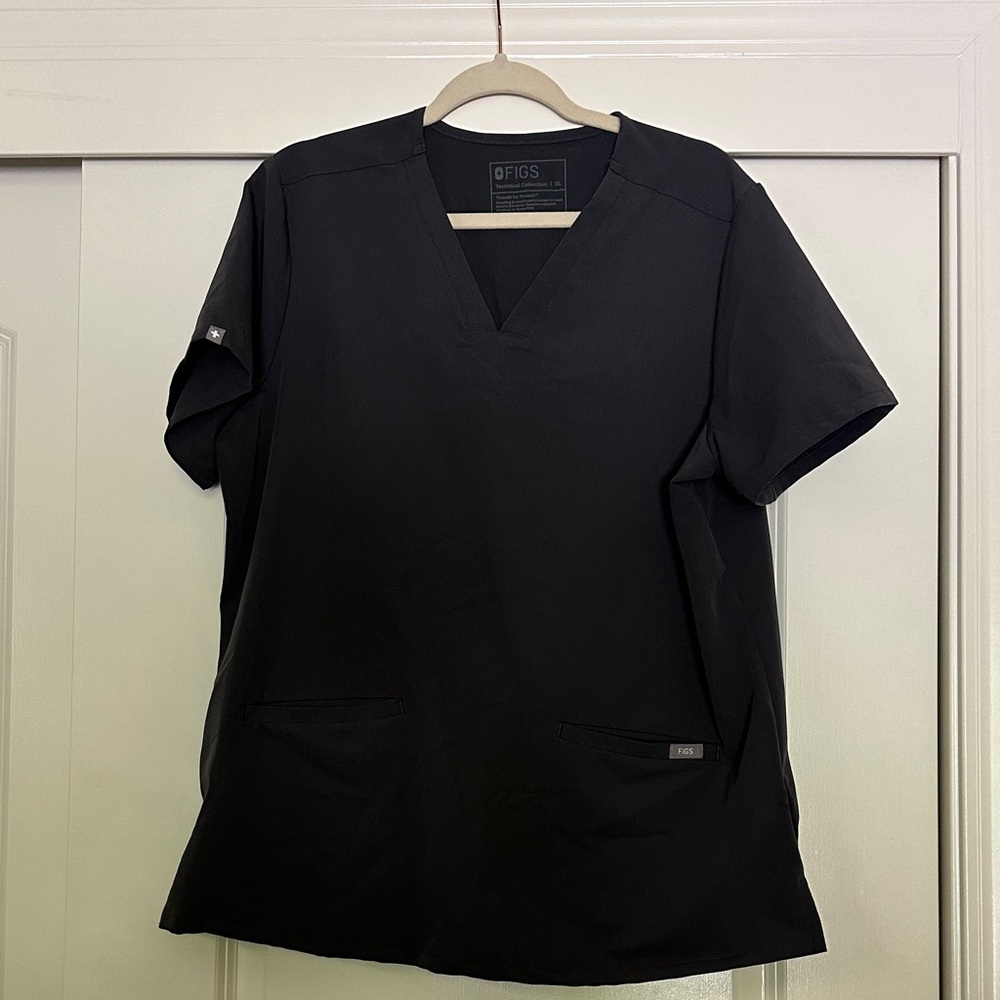 Dark Grey Figs Scrub Top-Size XL
